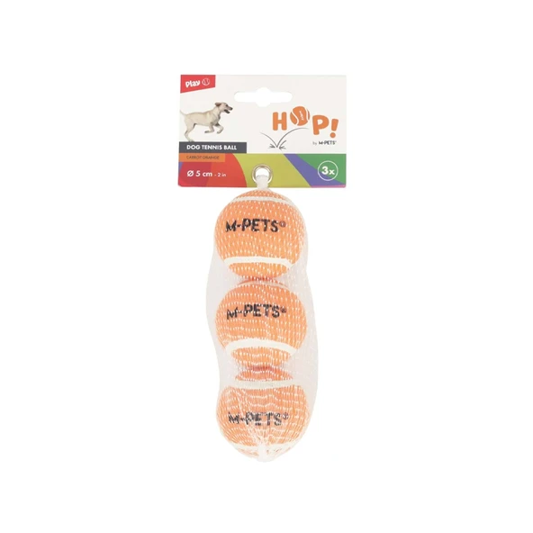 M-Pets Hop Tenis Topu Turuncu 5 Cm 3 Lü ürün görseli 1