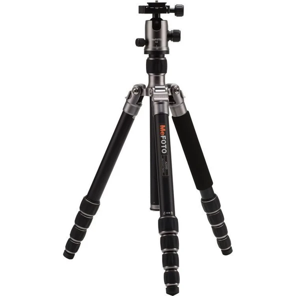 Bnero Mefoto A2350Q2T GlobeTrotter Aluminum Travel Tripod Kit (Titanium) ürün görseli 1