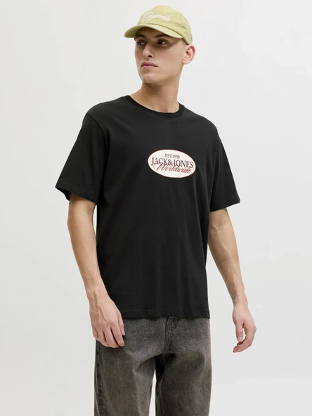 Jack&jones 12297891 0 Yaka Erkek Tshirt - Siyah ürün görseli 1