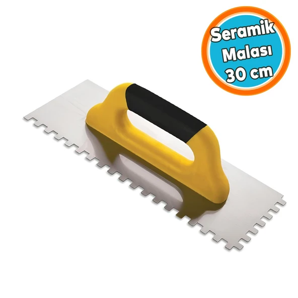 Metal Seramik Malası Plastik Saplı 30 cm Harç Derz Sıva Yüzey Düzleştirme Fugas Malası Saten 1 Adet ürün görseli 1