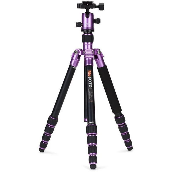 Benro MeFOTO A-1350Q1P RoadTrip Aluminum Travel Tripod Kit (Purple) ürün görseli 1