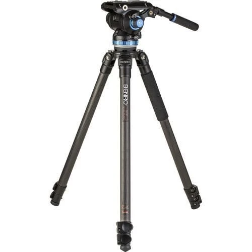 Benro C-373FBS8PRO Carbon Fiber Hidrolik Profesyonel Video Tripod Kit ürün görseli 1