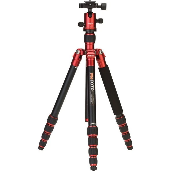Benro MeFOTO A1350Q1R RoadTrip Aluminum Travel Tripod Kit (Red) ürün görseli 1