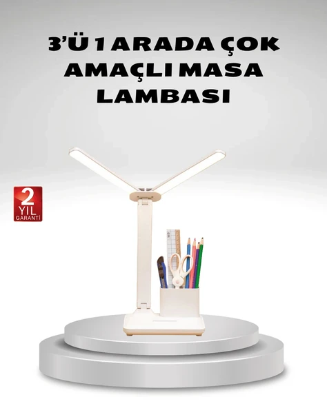 Kısılabilir LED Masa Lambası – Kalemlik ve Telefon Standlı, Göz Yormayan Işık P197166S9271 ürün görseli 1