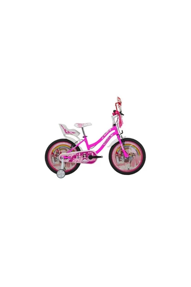 Bisan Queen Kız Çocuk Bisikleti 28cm V 20 Jant Pembe Yeşil Çok Renkli ürün görseli 1