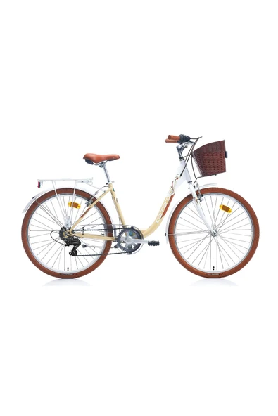 Carraro Juliana 26"Jant 7 Vites 43 Kadro V Fren Şehir Bisikleti Beyaz Bej Kahverengi Beyaz Bej Kahverengi ürün görseli 1