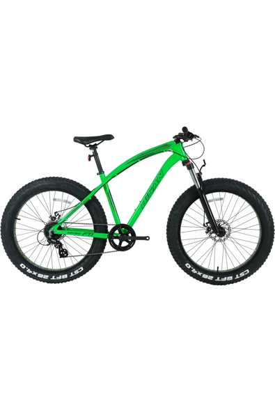 Bisan Savage Ft1 DEORE 26 jant 46 CM NEON YEŞİL 10 vites Fat Bike Çok Renkli ürün görseli 1