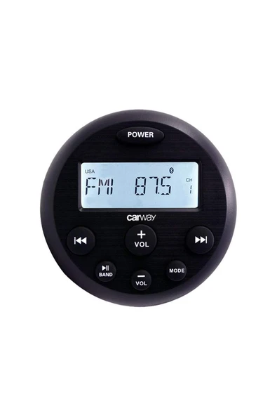 Carway Carwaw CR-M55 Yuvarlak USB Girişli Bluetoothlu Marine Teyp ürün görseli 1