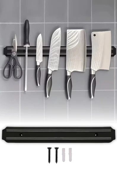 Bıçak Yapıştırma Mıknatısı 55 cm Duvar Tipi Mıknatıslı Bıçak Tutucu Pratik Mutfak Düzenleyici ürün görseli 1