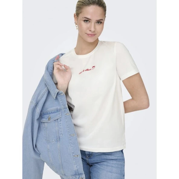 Only 15368653 0 Yaka Kadin Body - Ekru Kirmizi ürün görseli 1