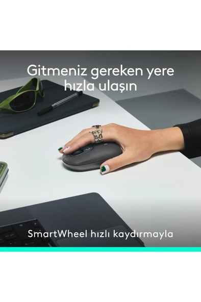 Logitech Pop Icon Combo 920-013075 Gri Kablosuz Klavye Mouse Seti Teşhir - Resim 6