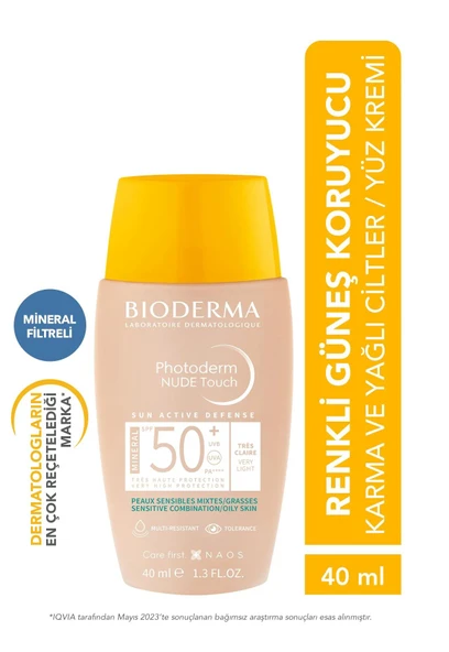 Bioderma Photoderm Nude Touch Spf50+ Very Light 40 Ml ürün görseli 1
