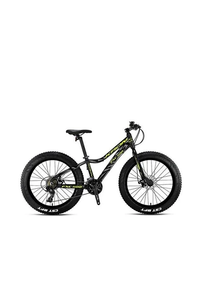Kron FXC500 24 Jant 13K 21Vites M.Disk Fat Bike Mat Siyah Neon Sarı ürün görseli 1