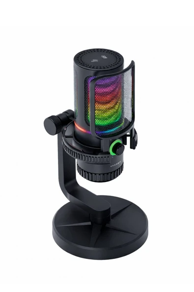 Condenser Yayıncı Mikrofonu Profesyonel RGB PC/PS4/PS5 Gamer Oyuncu Tiktok Youtube İnstagram Mikrofon ürün görseli 1