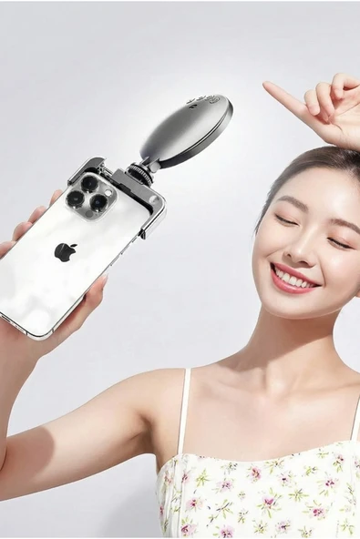 Şarjlı Telefon Led Işık Tutucu Telefon Klipsli Selfie Video Kamera Işık Tripod Uyumlu 3 Renk LED ürün görseli 1
