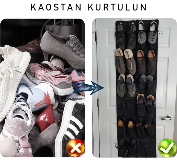 PTTAVM: Valkyrie Kapı Arkası Ayakkabı Organizer 24 Gözlü – Askılı