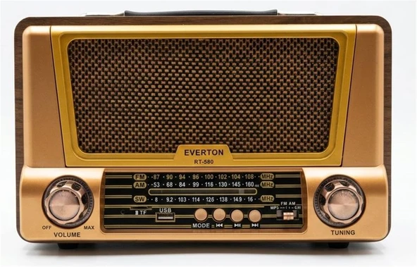 Everton Rt-580 Bluetooth Fm-Usb-Tf-Aux Şarjlı Nostaljik Radyo ürün görseli 1