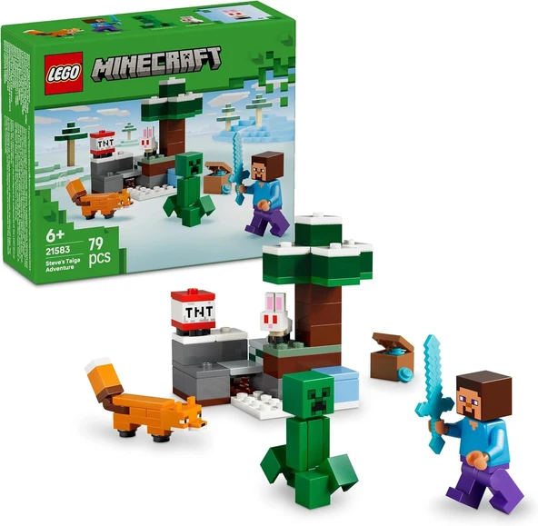 LEGO Minecraft Steve’in Tayga Macerası 21583 ürün görseli 1