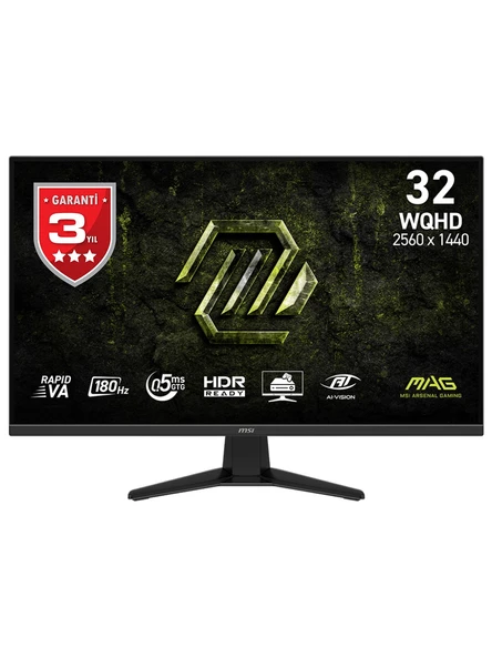 Msi 31.5" 325Qf E18V 180Hz 0.5Ms 2K 2560X1440 (Wqhd) 16:9 Flat Rapid Va Adaptive-Sync Gaming Monitor ürün görseli 1