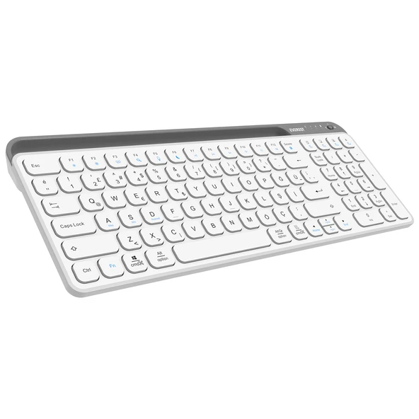 Everest Kb-Bt90 Beyaz-Gri Bluetooth+ 2.4Ghz Q Mac-Win-Android-İos Uyumlu Kablosuz Klavye ürün görseli 1