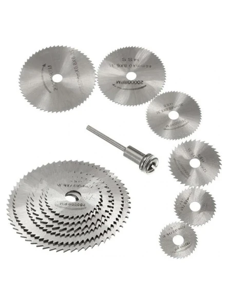 Metal 6 Parça Mini Matkap Ucu Ahşap Kesme Yuvarlak Çelik Bıçak Disk Testere Seti Kiti ürün görseli 1