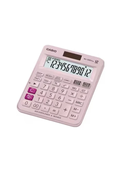 Casio Dj-120D Plus Pembe İşlem Kontrollü 12 Hane Masa Üstü Hesap Makinesi ürün görseli 1