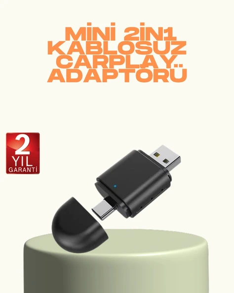 Kablosuz CarPlay ve Android Auto Adaptörü – USB-A & Type-C Girişli Akıllı Dönüştürücü P197356S1008 ürün görseli 1