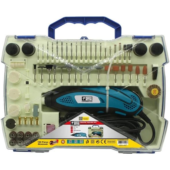 Catpower Cat-8103 Gravür Taşlama Seti 135W 190 Parça ürün görseli 1