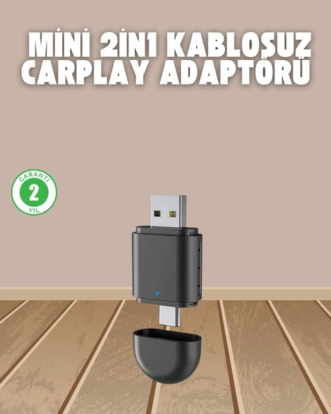 Kablosuz CarPlay Adaptörü – USB-A & Type-C Uyumlu Hızlı Bağlantı Cihazı P197354S4059 ürün görseli 1