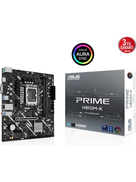 Asus Prime H810M-K 6400Mhz Ddr5 Soket Lga1851 M.2 Hdmi Vga Matx Anakart ürün görseli 1