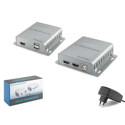 Hadron Hdx1363 Hdmi Kvm Extender 4K Loop-Out 120 M - Gümüş ürün görseli 1