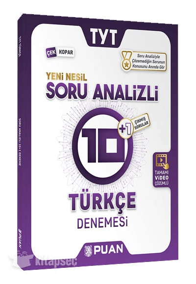 Puan Yayınları TYT Türkçe Deneme 10’lu TYT Türkçe 10 Deneme YKS Hazırlık Kitabı ürün görseli 1