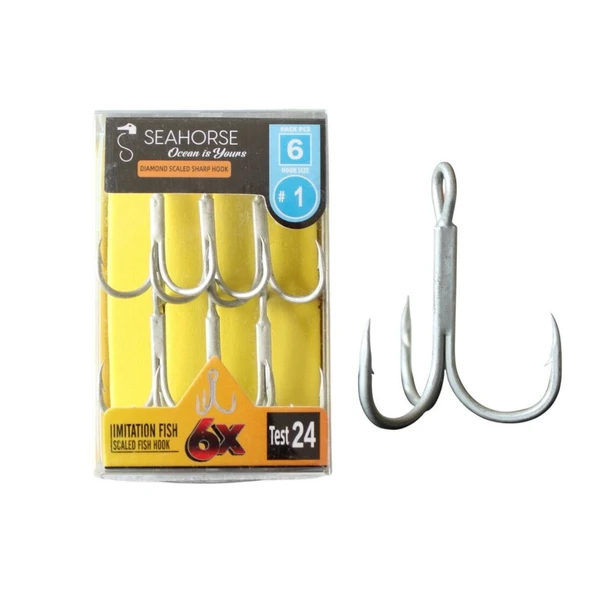 Sea Horse Diamond Scaled Sharp Hook Oty:6 No:1 ürün görseli 1