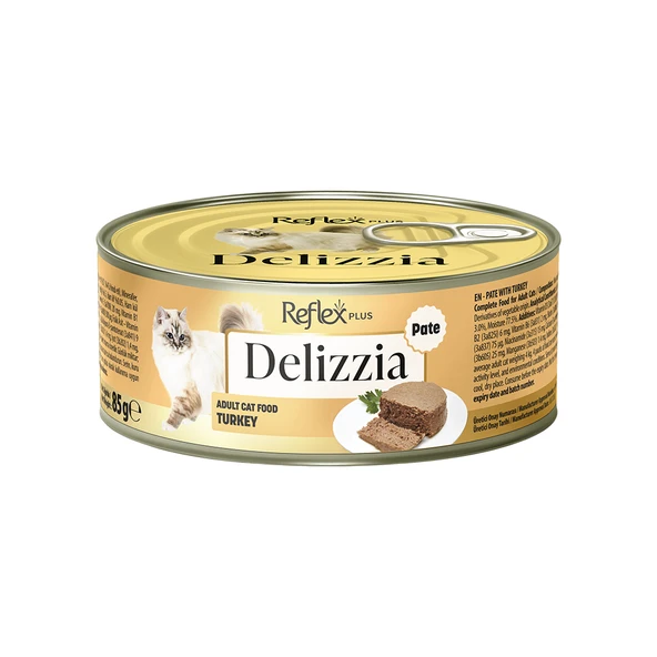 Reflex Plus Delizzia kıyılmış Hindi Etli Yetişkin Kedi Maması (85 g) ürün görseli 1