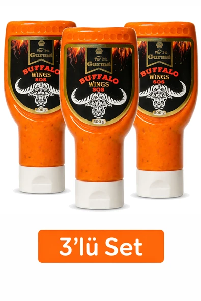 Mr Gurme Buffalo Sos 500 Gr (Kanat Sosu Marinasyon ve Dip Sos) x 3 Adet ürün görseli 1