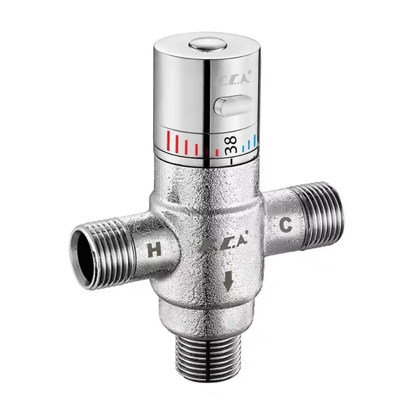 Eca Kumlu Krom Renkli Termostatik Karışım Vanası G 1/2" 402163002 ürün görseli 1