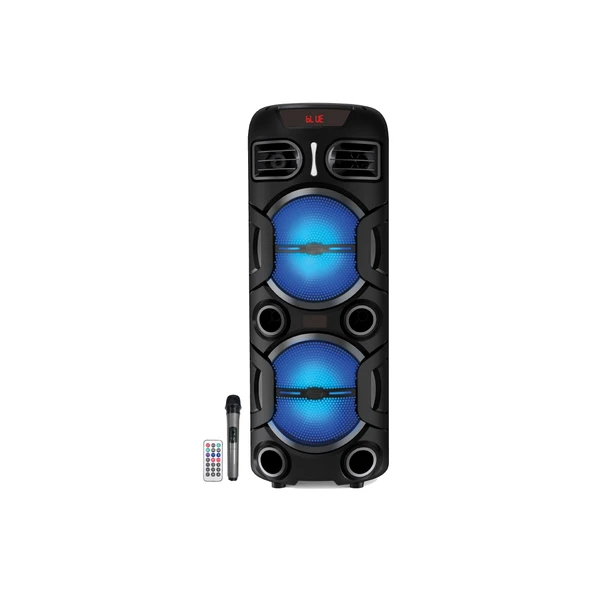 Çift Dev Wooferlı Karaoke Bluetooth Kule Hoparlör Mikrofonlu LED Şarjlı Parti Speaker ürün görseli 1