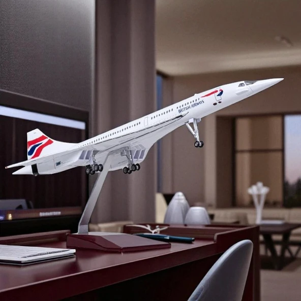 Maket Uçaklar-British Concorde Model Uçak 1:125 Ölçek 50 Cm - Dekoratif ve Koleksiyonluk Model ürün görseli 1