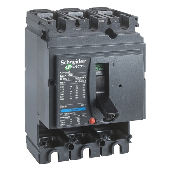 Schneider Electric LV429018 NSX100S 3X100A 100kA Kompakt Şalter (C10S3) ürün görseli 1