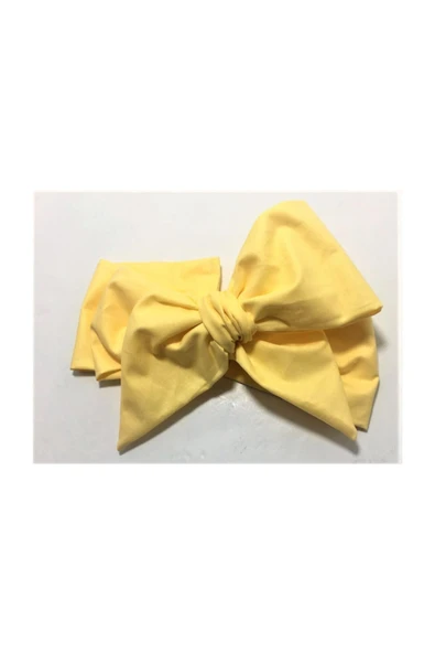 Kız Çocuk Sarı Fiyonklu Saç Bandana ürün görseli 1