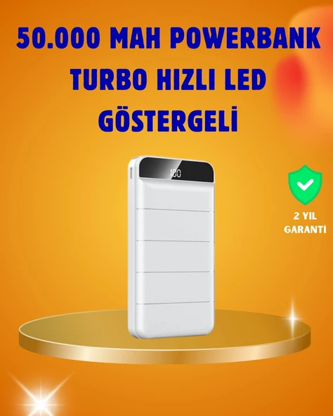 50000mAh LED Göstergeli Taşınabilir Şarj Cihazı P198377S909 ürün görseli 1