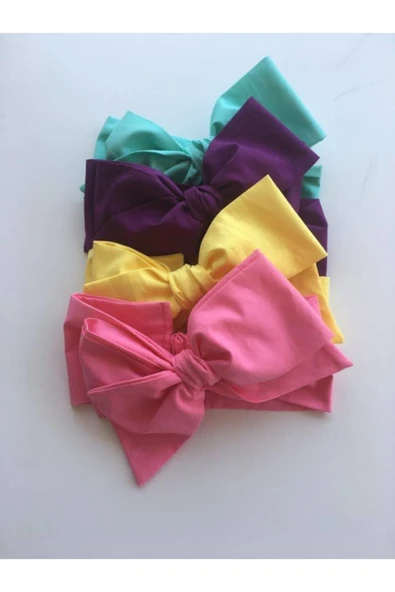 Bebek 4lü Fiyonklu Bağlamalı Saç Bandı Set 4 Adet ürün görseli 1