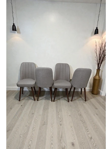 Baresmu Hasa 4 Adet Sandalye – Ahşap Ayaklı, Ergonomik, Rahat Oturumlu Modern Mutfak ve Yemek Sandalyesi ürün görseli 1