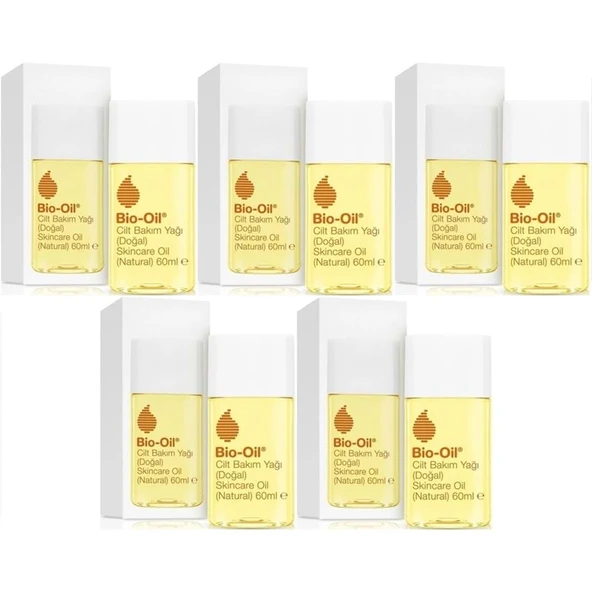 Bio-Oil %100 Natural Çatlak Karşıtı & Leke Karşıtı Nemlendirici Doğal Cilt Bakım Yağı 60ML (5Li Set) ürün görseli 1