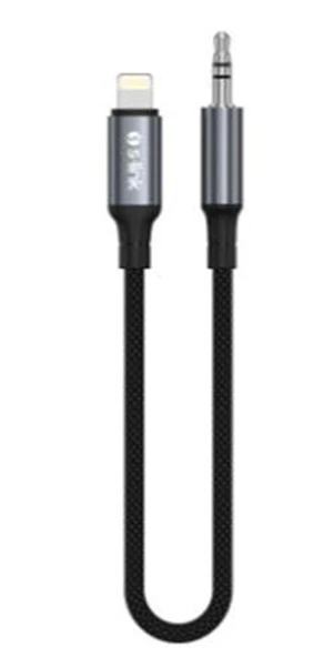 S-link Armor ML-01 1.2m Lightning to M AUX Örgülü Metal Başlıklı Siyah Ses Kablosu ürün görseli 1