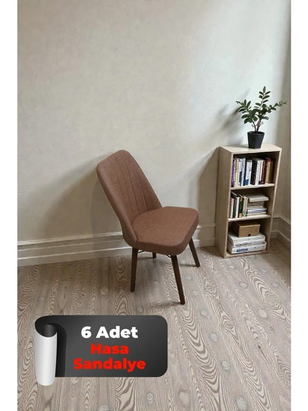 Baresmu Hasa 6 Adet Sandalye – Ahşap Ayaklı, Ergonomik, Rahat Oturumlu Modern Mutfak ve Yemek Sandalyesi ürün görseli 1