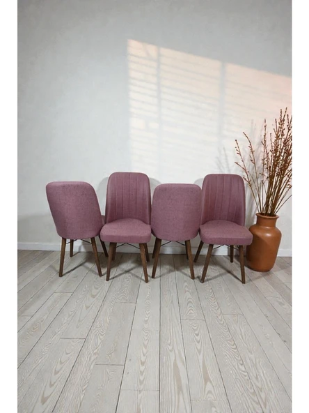 Baresmu Hasa 4 Adet Sandalye – Ahşap Ayaklı, Ergonomik, Rahat Oturumlu Modern Mutfak ve Yemek Sandalyesi ürün görseli 1