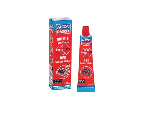Alcon Hyper-RTV Nötr Sıvı Conta  M-3302 Kırmızı 50 ml ürün görseli 1