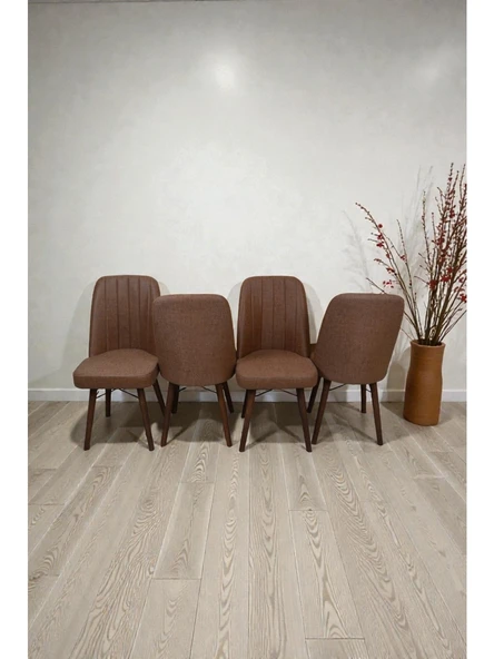 Baresmu Hasa 4 Adet Sandalye – Ahşap Ayaklı, Ergonomik, Rahat Oturumlu Modern Mutfak ve Yemek Sandalyesi ürün görseli 1