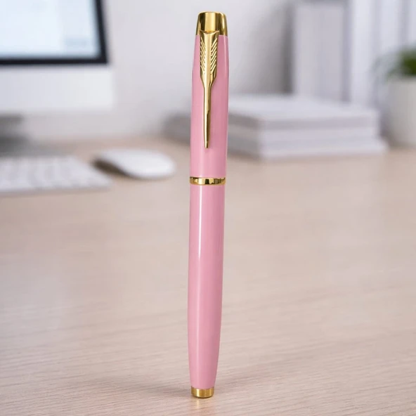 Premium Pembe Metal Roller Kalem ürün görseli 1